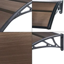 Auvent de Porte d'Entrée Mellerud 150 x 100 cm Noir Marron en.casa