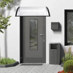 Auvent de Porte d'Entrée Mellerud 100 x 100 cm Noir Transparent en.casa