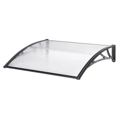 Auvent de Porte d'Entrée Mellerud 100 x 100 cm Noir Transparent en.casa