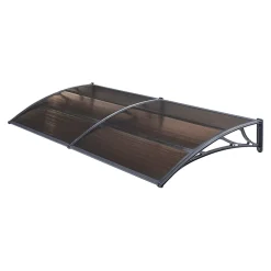 Auvent de Porte d'Entrée Mellerud 240 x 100 cm Noir Marron en.casa