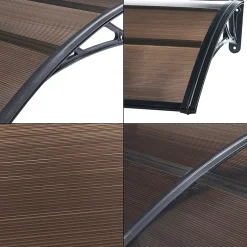 Auvent de Porte d'Entrée Mellerud 200 x 100 cm Noir Marron en.casa