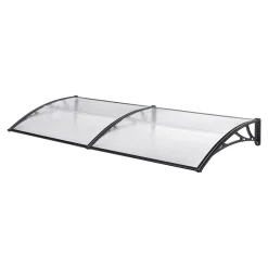 Auvent de Porte d'Entrée Mellerud 300 x 100 cm Noir Transparent en.casa
