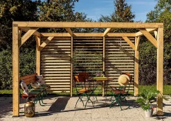 Auvent pergola Veneto Habrita en bois l.3,6 x P.3,4 x H.2,17 m