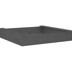 Bac à sable - vidaXL - Modèle carré - Bois de pin massif - 111x111x20 cm - Gris