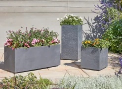 Bac carré plastique Durdica gris anthracite 39,5 x 39,5 x h. 43,5 cm