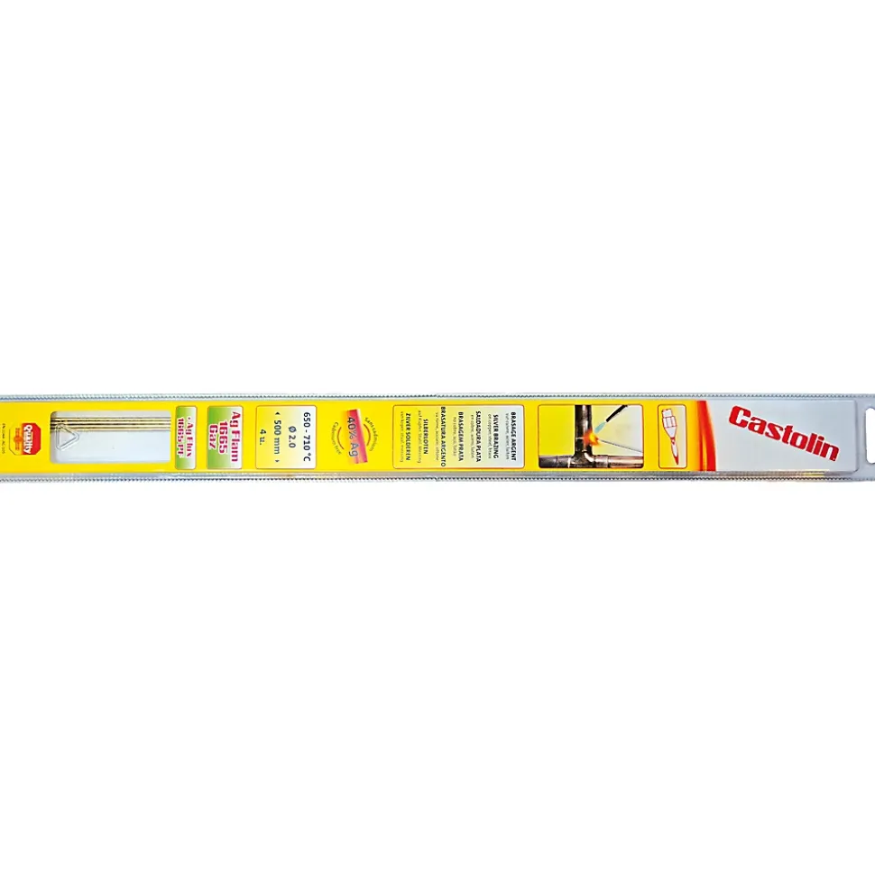 Baguette de brasage argent Castolin ø2 mm certfié ATG - 4 pièces
