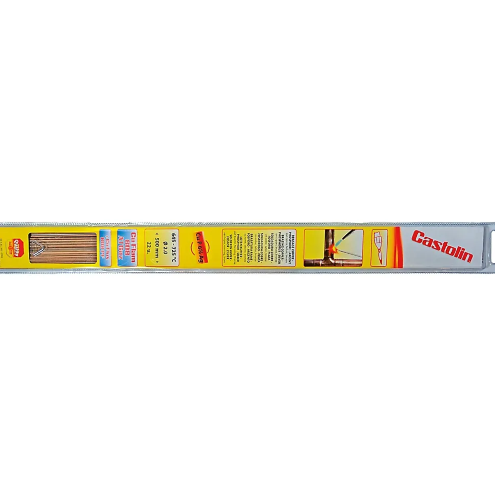 Baguette de brasage fort Castolin ø2 mm certfié ATG - 5 pièces