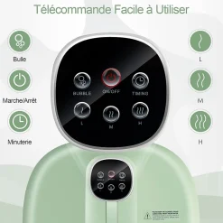 Bain de Pieds avec 16 Rouleaux de Massage,avec Chauffage, Temperature Reglable,Telecommande, Minuterie 20 a 60 Min,(Vert clair)