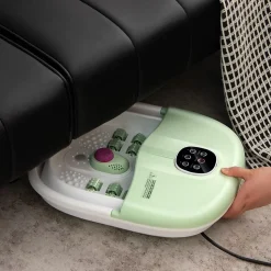 Bain de Pieds avec 16 Rouleaux de Massage,avec Chauffage, Temperature Reglable,Telecommande, Minuterie 20 a 60 Min,(Vert clair)