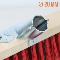 Balai cantonnier en bois - 32 cm - Rouge - Linxor