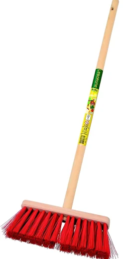 Balai de cantonnier plastique enfant Leborgne - Manche en bois - Tête l.25 x H.7 cm