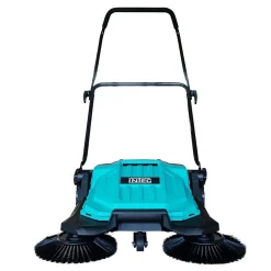 Balayeuse mécanique 2 brosses Diam27cm Balayeuse mécanique Feuilles Poussières Largeur de travail 650mm Bac 20L INTEC