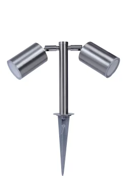 Balise à piquer double Candiac LED intégrée 760lm IP44 GoodHome chrome