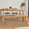 Banc 2 - 3 places en acacia du Vietnam. bois clair. intérieur / extérieur. 140cm