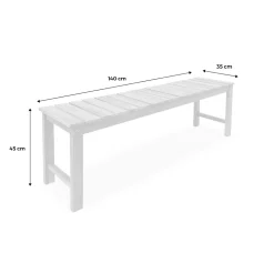 Banc 2 - 3 places en acacia du Vietnam. bois clair. intérieur / extérieur. 140cm