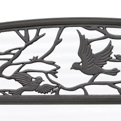 Banc 3 places de jardin terrasse style rural chic 127L x 60l x 85H cm métal époxy anticorrosion brun