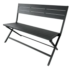 Banc 2 places pliable de jardin Lucca en aluminium graphite