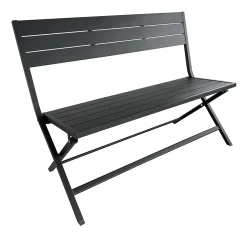 Banc 2 places pliable de jardin Lucca en aluminium graphite