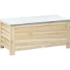Banc coffre de jardin 2 en 1 - dim. 110L x 50l x 50H cm - charge max. 120 Kg - bois sapin pré-huilé acier galvanisé