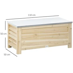 Banc coffre de jardin 2 en 1 - dim. 110L x 50l x 50H cm - charge max. 120 Kg - bois sapin pré-huilé acier galvanisé