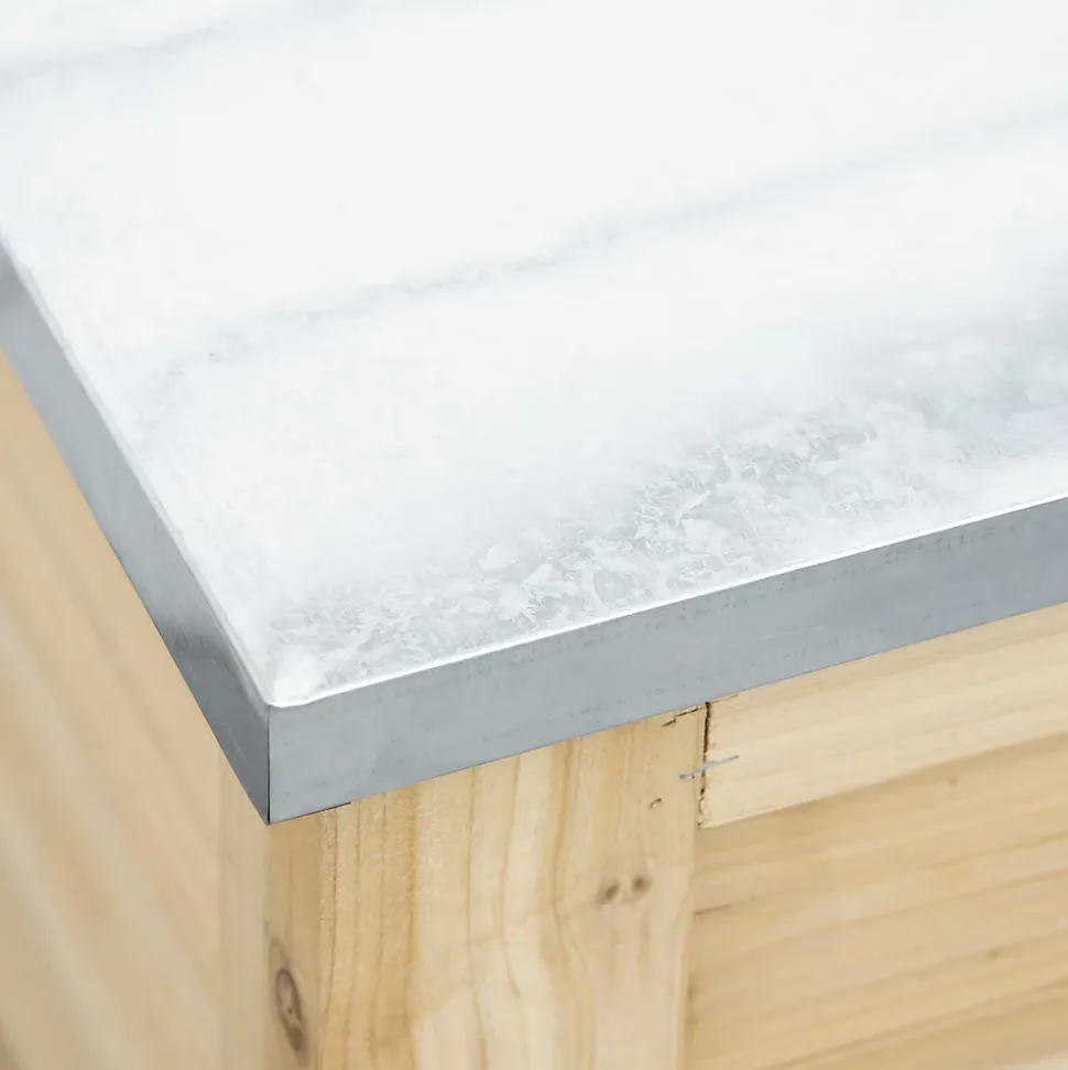 Banc coffre de jardin 2 en 1 - dim. 110L x 50l x 50H cm - charge max. 120 Kg - bois sapin pré-huilé acier galvanisé