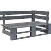 Banc d'angle de jardin en bois gris - vidaXL - Palette - Pour adultes
