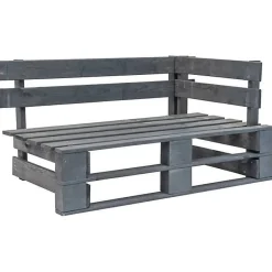 Banc d'angle de jardin en bois gris - vidaXL - Palette - Pour adultes