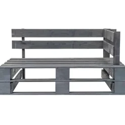 Banc d'angle de jardin en bois gris - vidaXL - Palette - Pour adultes