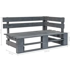 Banc d'angle de jardin en bois gris - vidaXL - Palette - Pour adultes