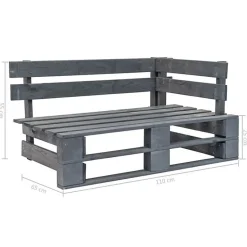 Banc d'angle de jardin en bois gris - vidaXL - Palette - Pour adultes