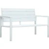 Banc de jardin 120 cm PEHD Blanc Aspect de bois vidaXL