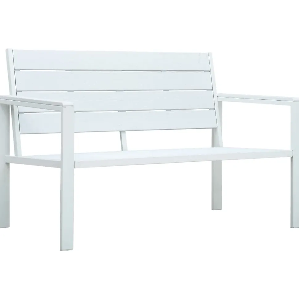 Banc de jardin 120 cm PEHD Blanc Aspect de bois vidaXL