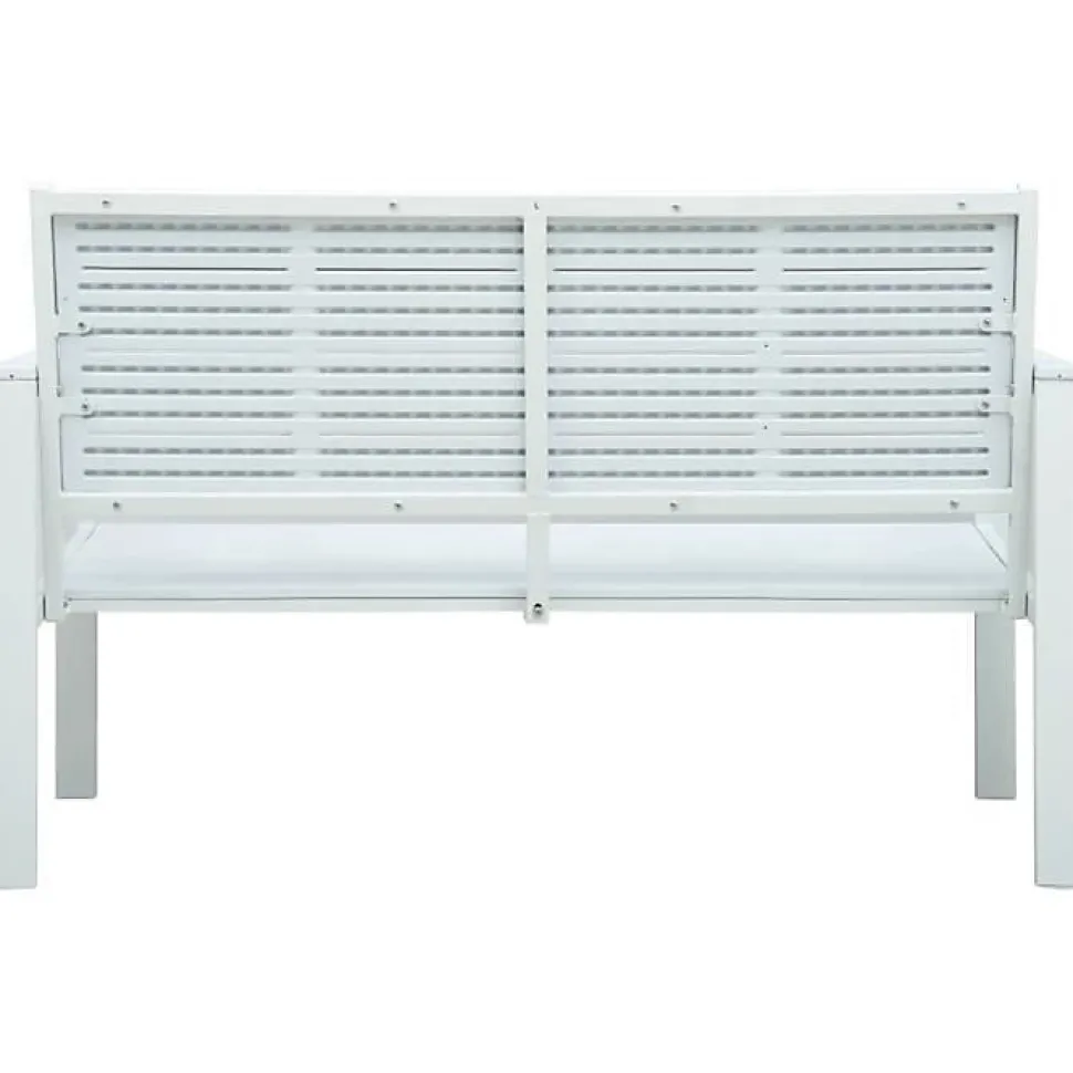 Banc de jardin 120 cm PEHD Blanc Aspect de bois vidaXL