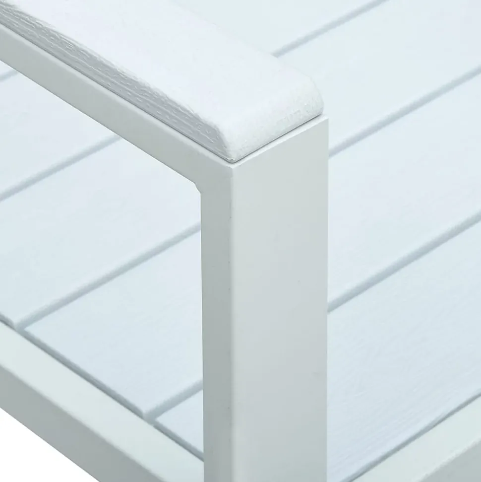 Banc de jardin 120 cm PEHD Blanc Aspect de bois vidaXL