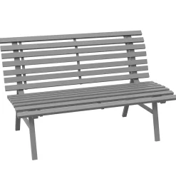 Banc de jardin 2 places assise dossier à lattes alu gris