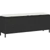 Banc de jardin avec coussin noir 110x30x40,5 cm résine tressée vidaXL