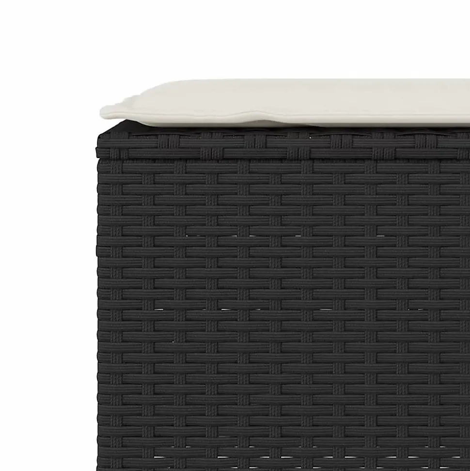 Banc de jardin avec coussin noir 110x30x40,5 cm résine tressée vidaXL