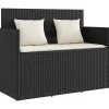 Banc de jardin avec coussins noir résine tressée vidaXL