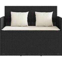 Banc de jardin avec coussins noir résine tressée vidaXL