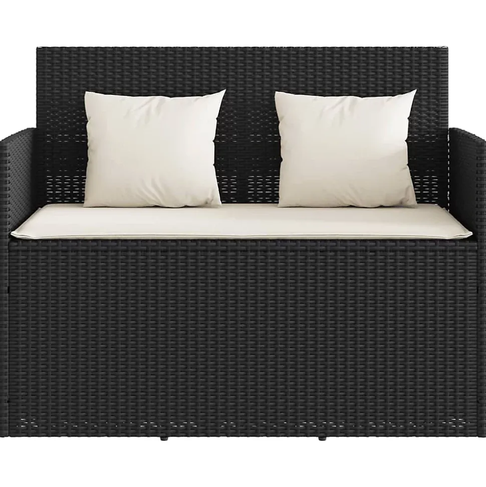 Banc de jardin avec coussins noir résine tressée vidaXL