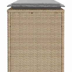 Banc de jardin avec coussin beige 110x40x44 cm résine tressée vidaXL