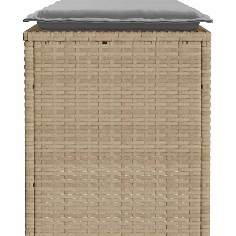 Banc de jardin avec coussin beige 110x40x44 cm résine tressée vidaXL
