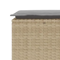 Banc de jardin avec coussin beige 110x40x44 cm résine tressée vidaXL