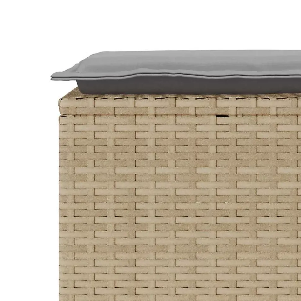 Banc de jardin avec coussin beige 110x40x44 cm résine tressée vidaXL
