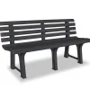 Banc de jardin en PVC - Vidaxl - 145.5 x 49 x 74 cm - Gris - Extérieur