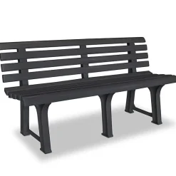 Banc de jardin en PVC - Vidaxl - 145.5 x 49 x 74 cm - Gris - Extérieur