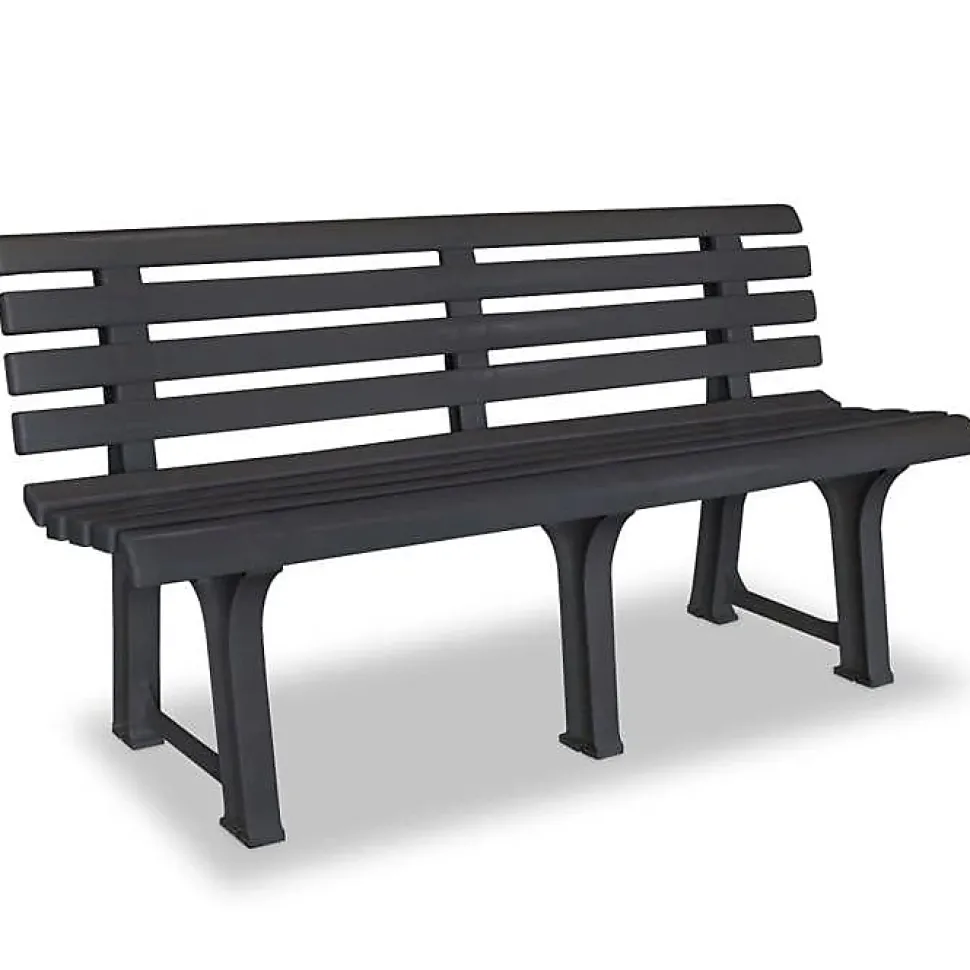 Banc de jardin en PVC - Vidaxl - 145.5 x 49 x 74 cm - Gris - Extérieur