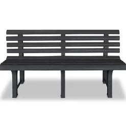 Banc de jardin en PVC - Vidaxl - 145.5 x 49 x 74 cm - Gris - Extérieur