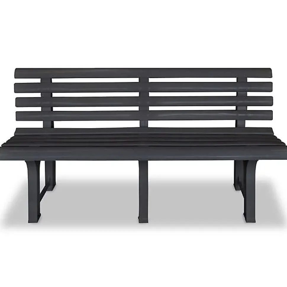 Banc de jardin en PVC - Vidaxl - 145.5 x 49 x 74 cm - Gris - Extérieur
