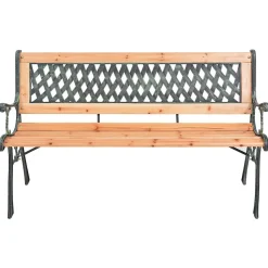 Banc de jardin meuble de patio bois Helloshop26